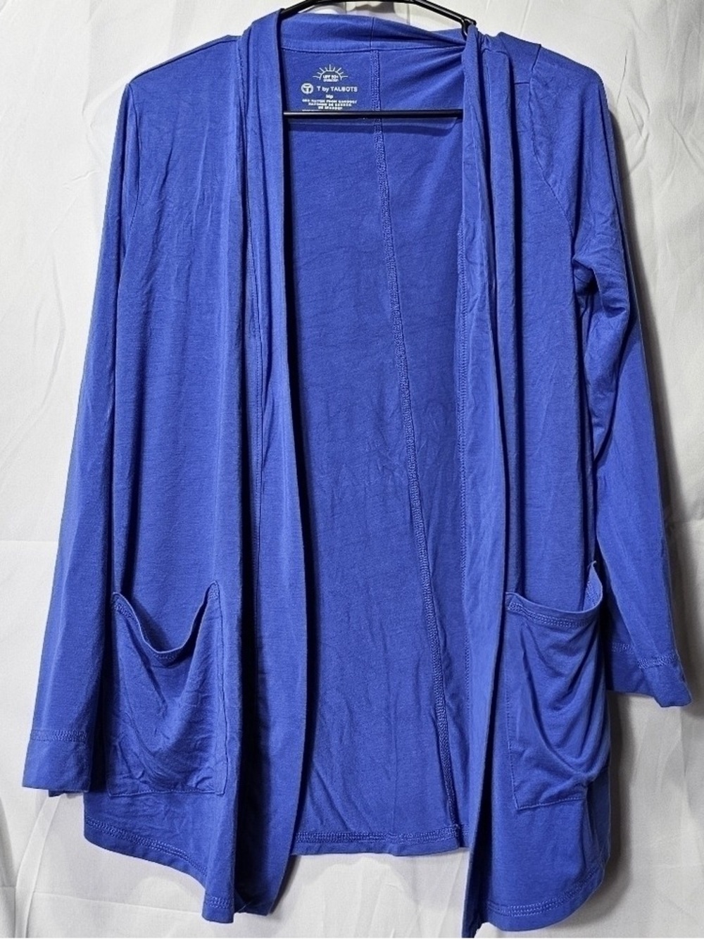 Talbots Open-Front Electric Blue Cardigan with Pockets